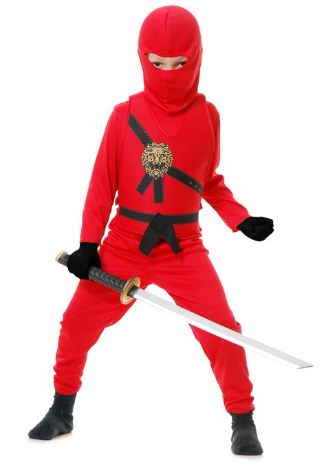 Boys Red Ninja Master Warrior Costume Ninja Warrior Costume