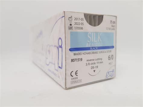 Suture Silk 60 Rc38 Ds19 75cm Black Box 12 Wound Management Wound