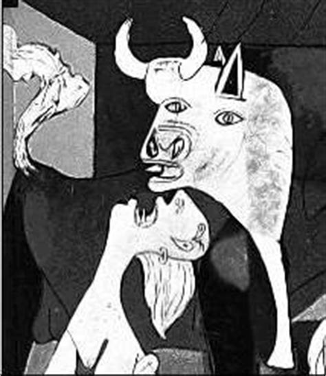 Cleverly hidden behind the surface imagery is the largest harlequin. PICASSO GUERNICA - picasso guernica