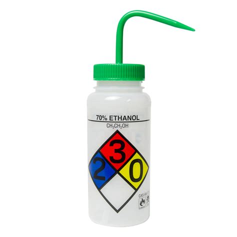 500ml 16 Oz Scienceware® 70 Ethanol Wide Mouth Safety Labeled Wash