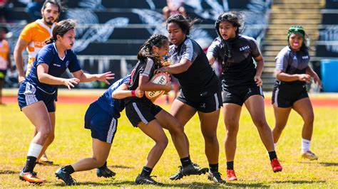 High School Girls Rugby Action