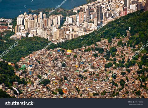 Aerial View Of Favela Da Rocinha Biggest Slum In Brazil