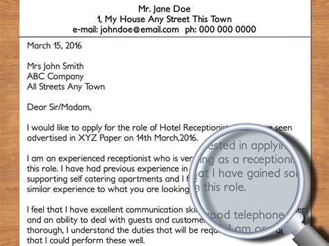 Maybe you would like to learn more about one of these? How to Write a Cover Letter to a Hotel (with Pictures ...