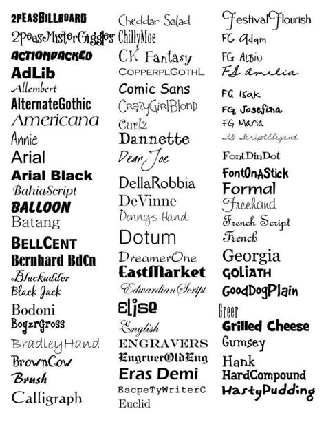 Fancy Fonts Types Of Font Styles Word Fonts