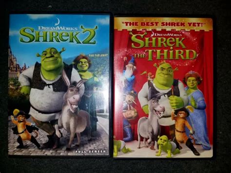 2 Dvds ~ Shrek 2 And Shrek The Third ~ Dreamworks ~ Lot Of 2 Dvds 705