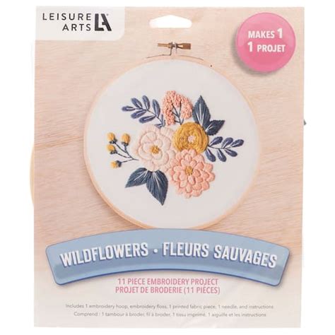 Leisure Arts 6 Wildflowers Embroidery Kit Michaels