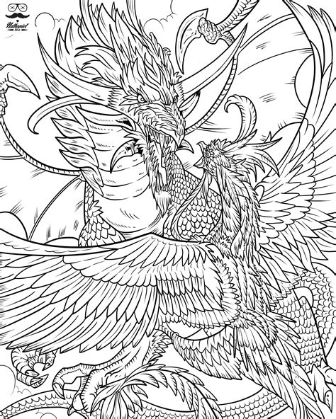 Dragon Adult Coloring Pages
