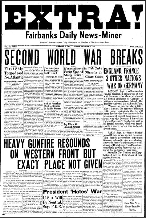 Britain And France Declare War On Germany Sep 3 1939 Summary