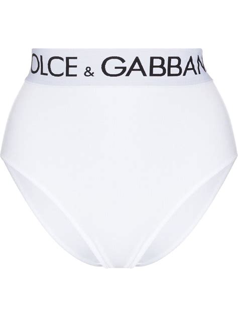Dolce And Gabbana Logo Tape Detail High Waisted Briefs Farfetch