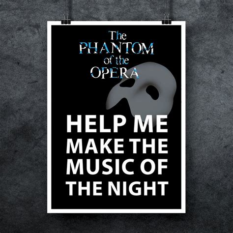 Andrew Lloyd Webber Phantom of the Opera Song Lyrics Art Print | Etsy