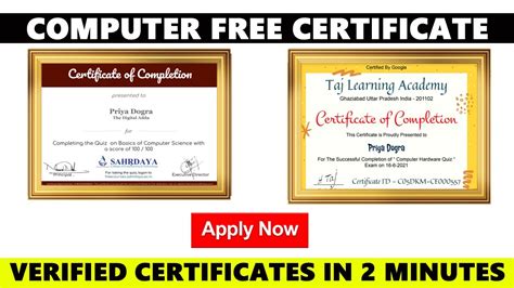 Computer Free Certificate Free Online Govt Certifications Free