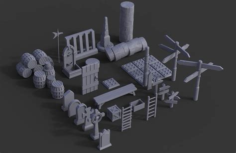 Medieval Props Pack Wargaming 3d Print Model By Alexguillen