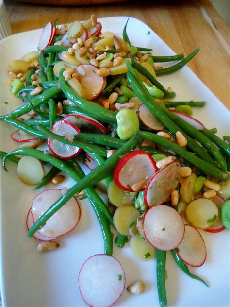 Green Bean Salad With Fava Beans Fingerling Potatoes Radishes Pine