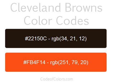 Find the perfect cleveland browns stock photos and editorial news pictures from getty images. Cleveland Browns Colors - Hex and RGB Color Codes