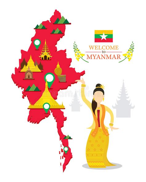 I have a vector illustrator file with all the counties of california as distinct paths. Myanmar Map And Landmarks, Traditional Dance Stock Vector ...