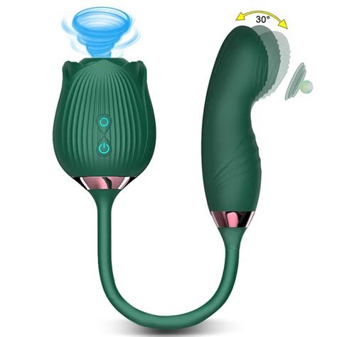 Rose Vibrator Adult Goods Sex Toy Female Finger Wiggle Clitoris Nipple Clit Sucker G Spot Vacuum