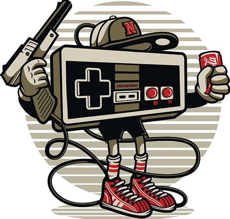 Retro Gaming Controller Cartoon Character By Thatmerchstore Redbubble