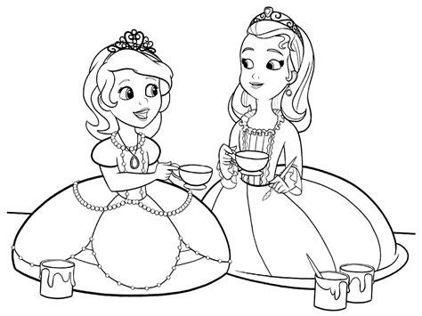 Dibujos para colorear – la Princesa Sofía, para niñas y niños