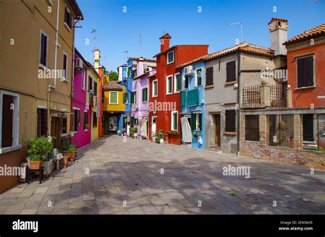 Colorful Street In Murano Stock Photo Alamy