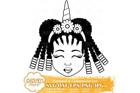 Black Girl SVG Bundle Afro Girl Unicorn SVG File DIDIKO Designs