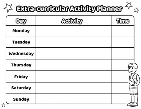 Weekly Activity Planner Template