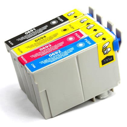 Cartridge discount has an expansive range of epson ink cartridges available for less. 4 Ink Cartridge Compatible Epson 69 T069 XL (CMYK)
