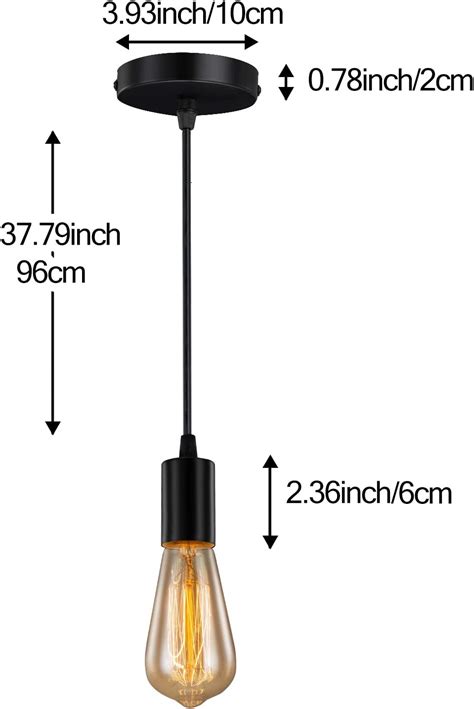 Licperron Modern Retro Industrial Style E27 Lamp Holder Black Ceiling
