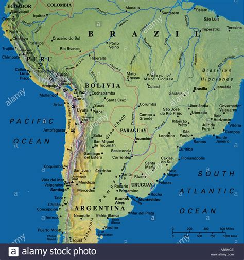Map Maps South America Brazil Chile Argentina Stock Photo 3934413 Alamy