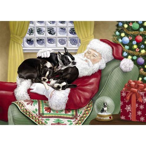 Boston Terrier Christmas Card Petsidi