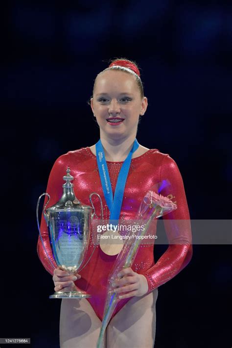 amy tinkler of south durham gymnastics club celebrates with the news photo getty images