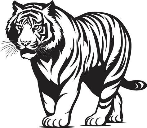 Retro Neon Tiger Vintage Charm in Vector Vector Tiger Mandala