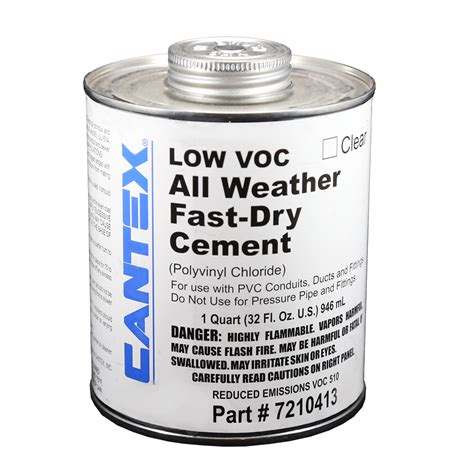 1 Qt. PVC All Weather Low VOC Cement - CANTEX PVC Pipe and Fittings