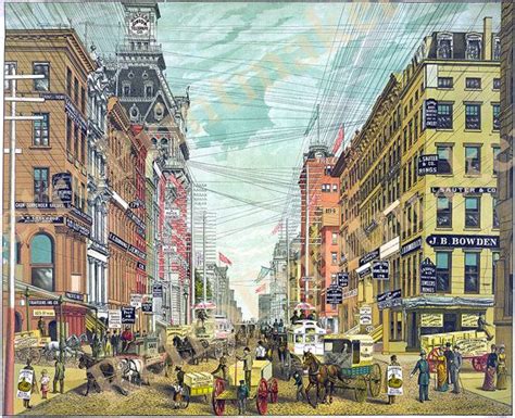 Broadway Manhattan New York City 1885 Maiden Lane 1880s Etsy In
