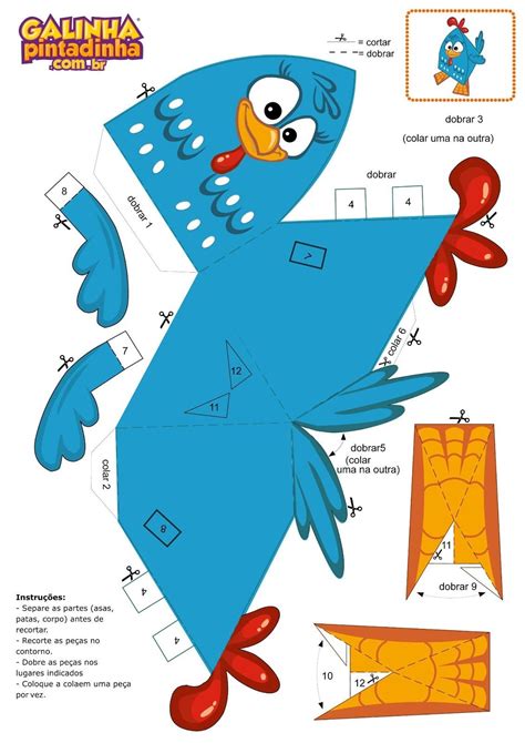 Papercraft Toy Kit Festa Galinha Pintadinha Para Imprimir Grátis
