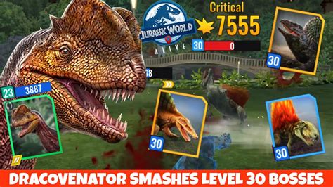 Level 23 Dracovenator Smashes L30 Bosses Jurassic World Alive 223 Youtube