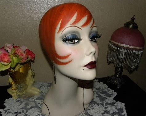 Vintage Style Art Deco Flapper Mannequin Head Hat Wig Stand Etsy