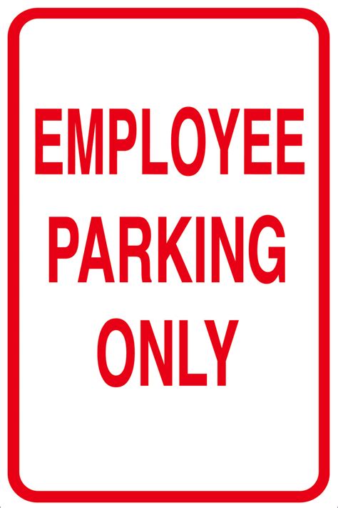Employee Parking Sign Metal