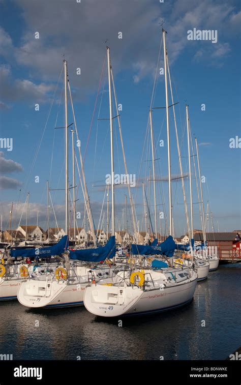 Yachts In Marina At Port Solent Stock Photo Alamy