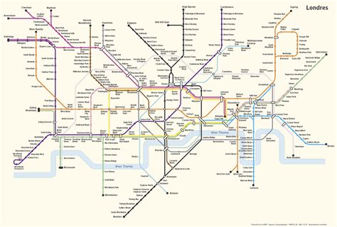 Карта метро Лондона Великобритания