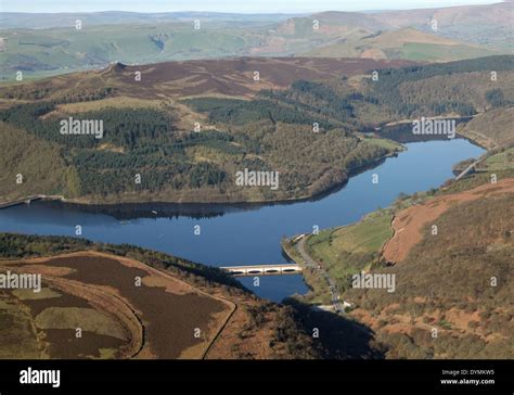 Aerial View Of Ladybower Reservoir In The Hope Valley Part Of The