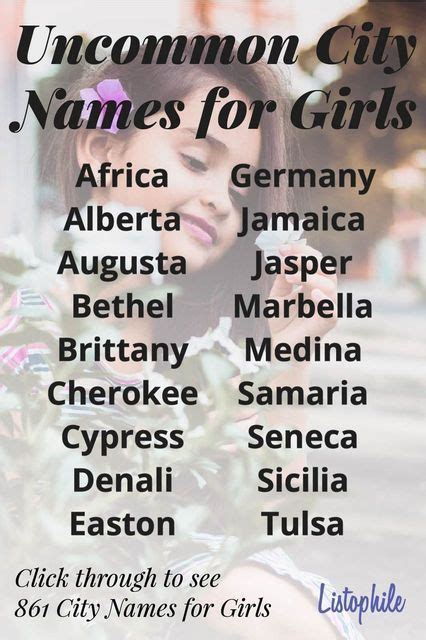 767 City Names For Girls Artofit