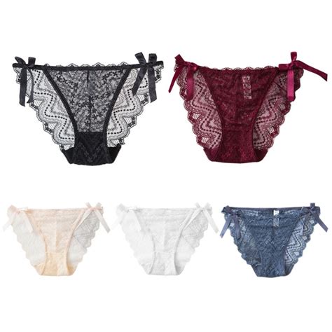 Womens Seamless Underwear Intimates Lace See Through Briefs Ultra Thin