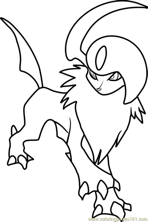 Absol Pokemon Printable Coloring Page For Kids And Adults