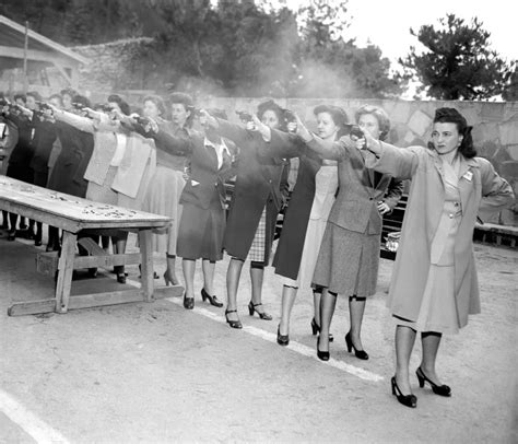 Female Trainees Of The Los Angeles Police Department Practice Firing