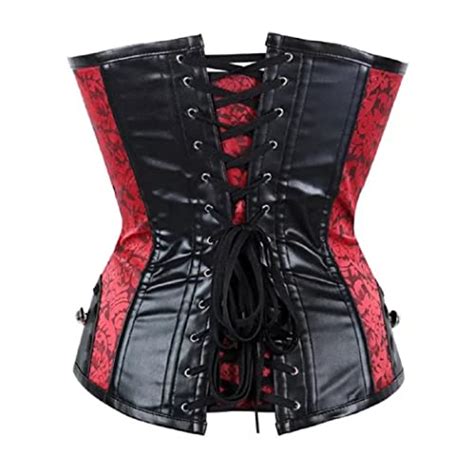 top totty red and black floral sexy erotic vintage steel boned corset tw70141 ggt boutique