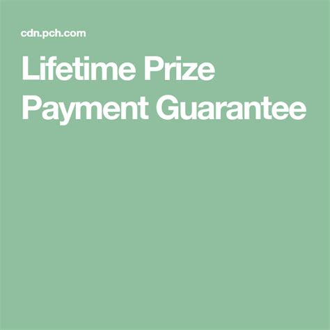 Lifetime Prize Payment Guarantee I Rrojas Claim My Lifetime Prize