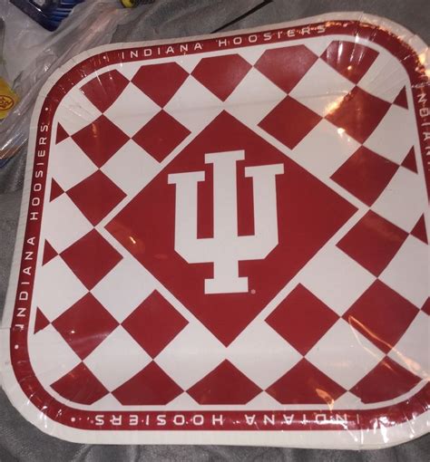 Ncaa Indiana Hoosiers Paper Dinner Plates New Basketball 🏀 Football 🏈 Party Ebay Indiana