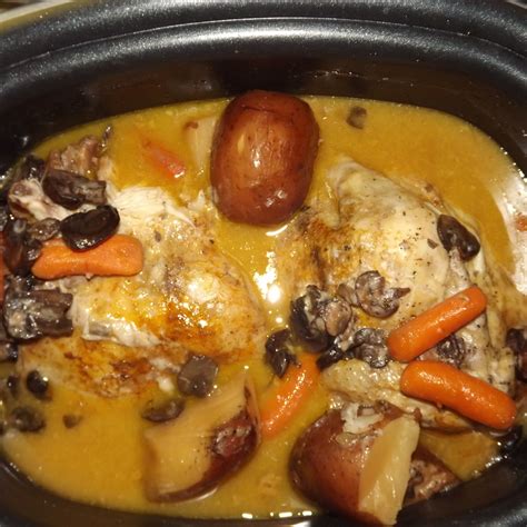 Use a fork and knife to cut up the meat or two forks to shred it. Crock Pot Chicken & Vegetables