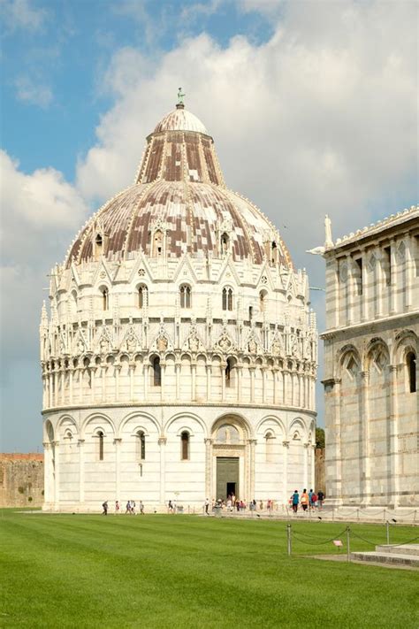The Baptistry And The Cathedral At Piazza Del Duomo In Pisa Italy