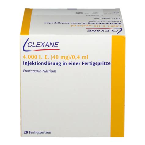 We did not find results for: Clexane 40 mg 0,4 ml Fertigspritzen 20 St - shop-apotheke.com